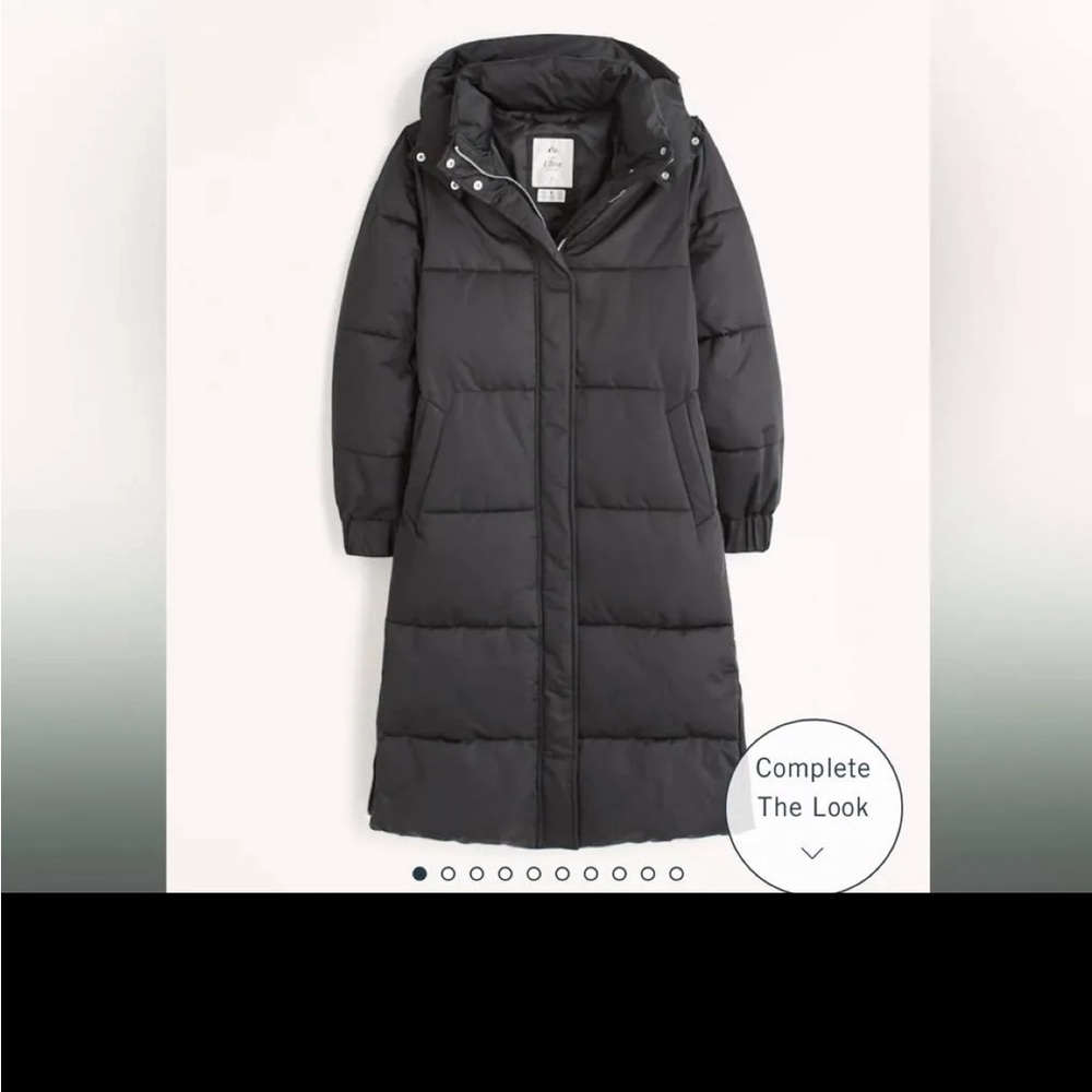 Abercrombie Ultra long puffer in black